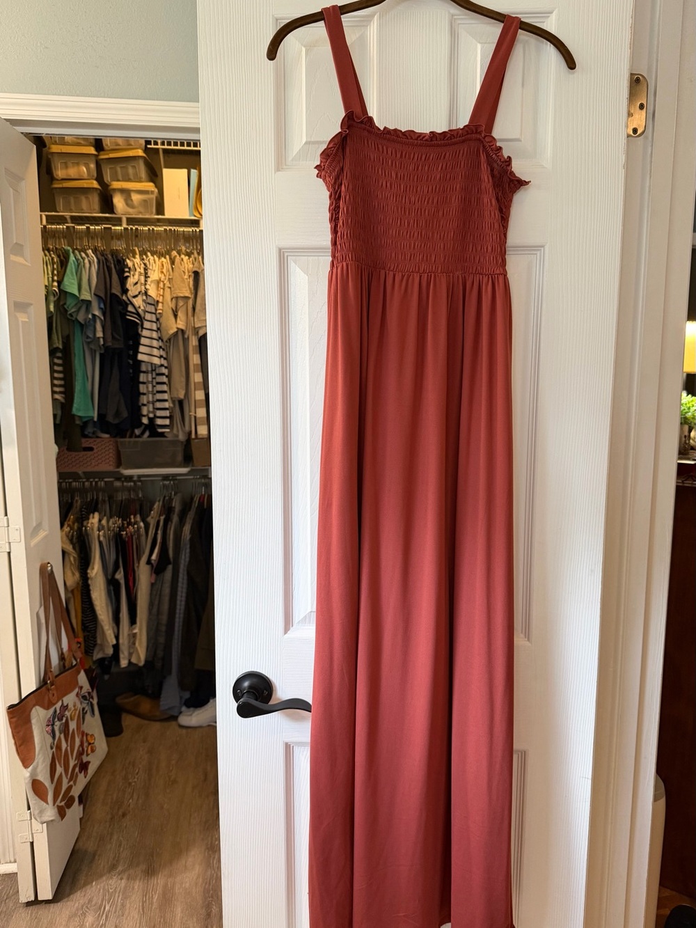 SO Smocked Waist Maxi Dress - Rust